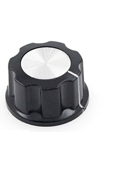 Plastik Pot Başlığı 16MM Siyah Gümüş Rotary Enkoder Ses Kontrol