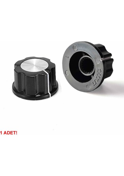 Plastik Pot Başlığı 16MM Siyah Gümüş Rotary Enkoder Ses Kontrol