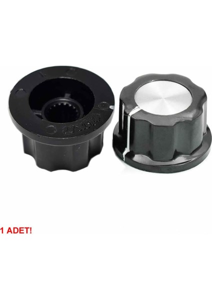 Plastik Pot Başlığı 16MM Siyah Gümüş Rotary Enkoder Ses Kontrol