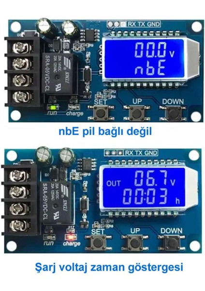 XY-L10A 10A Akü Şarj Kontrol Koruma Modülü 12V 24V Batarya Kurşun Asit Jel Akü Lityum Li-Lon Pil