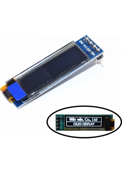 0.91" I2C 128X32 Beyaz OLED LCD
