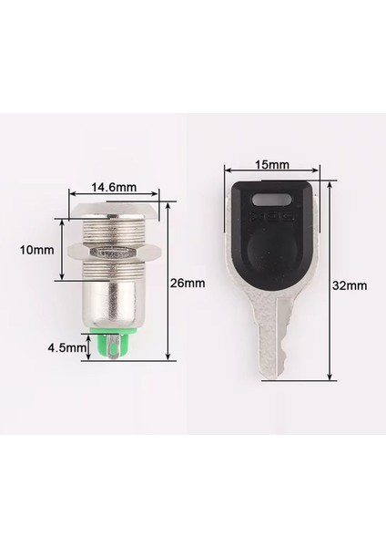 12MM Metal 2 Pin Anahtar Kontrollü Buton Panel Montaj On Off 1A Ac 250V Güvenlik Kilit Elektronik modelleri