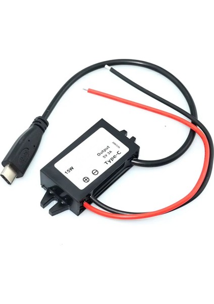 12.2V / 24V To Type-C 5V 3A Modül F35J5V3A 30CM USB Kablolu Su Geçirmez Şarj Telefon Araba