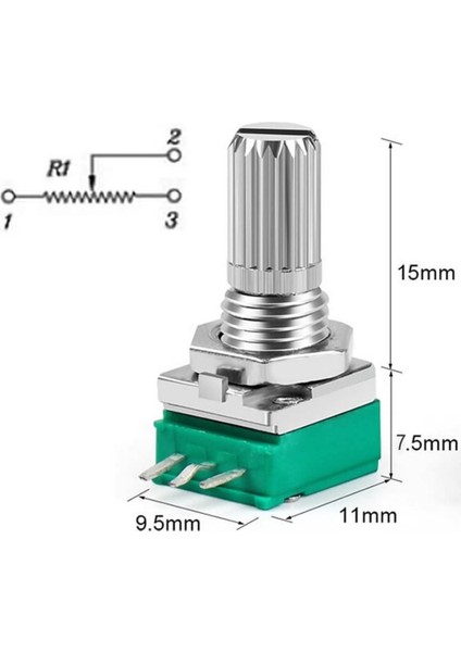 3 Pin 50KOHM Potansiyometre B50K Pot Başlıklı Tırtıklı 15MM Döner Ayarlanabilir Direnç Ses fiyatları