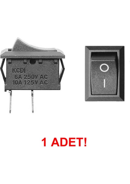 2 Pin Siyah Anahtar Switch Mini Buton Kcd1 Plastik Açma Kapama On / Off