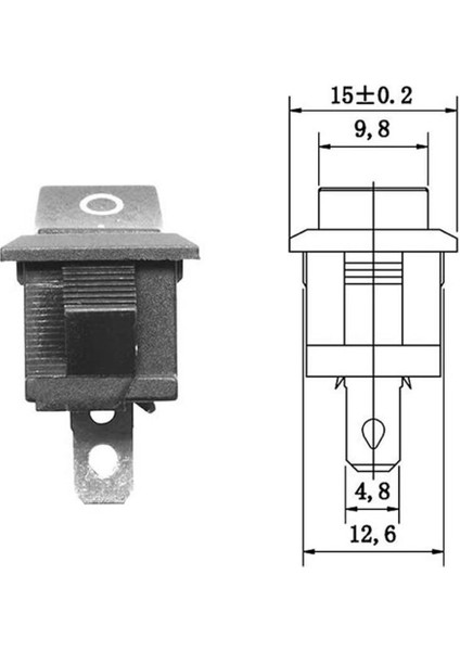 2 Pin Siyah Anahtar Switch Mini Buton Kcd1 Plastik Açma Kapama On / Off