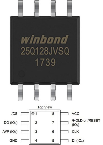 Winbond W25Q128JVSIQ 3.3V Spı 128M-BIT Serial Flash Memory With