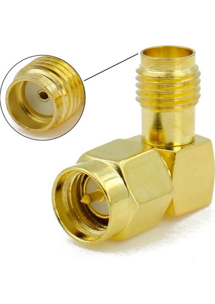 Sma Erkek To Sma Dişi 90 Derece Çevirici Adaptör Altın Kaplama Soket 0-6ghz Rf Wi-Fi Anten Wifi