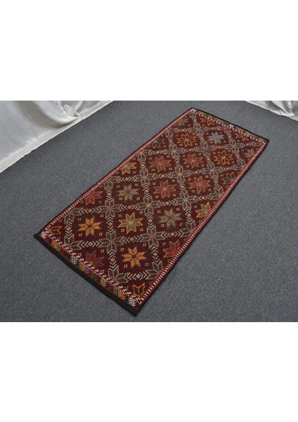 El Dokuması Otantik Çiçekli Karapınar Yörük Yün Cecim Kilim 5808