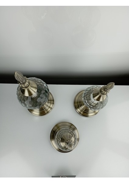 Kristal 3lü Metal Dekoratif Obje Biblo Süs Eşya Salon Aksesuar Tv Sehpa Masa Konsol Ofis Salon Dekor fiyatları