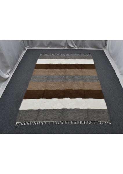 Yeni El Dokuma Geniş Çizgili Dikişsiz Çift Kişilik Tiftik Yün Siirt Battaniyesi Kilim 5800 fiyatları