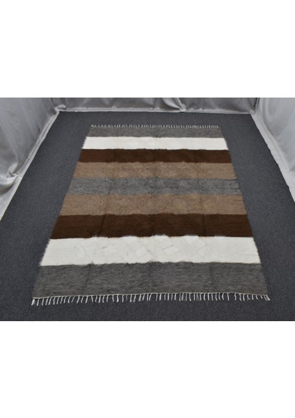 Yeni El Dokuma Geniş Çizgili Dikişsiz Çift Kişilik Tiftik Yün Siirt Battaniyesi Kilim 5800 modelleri