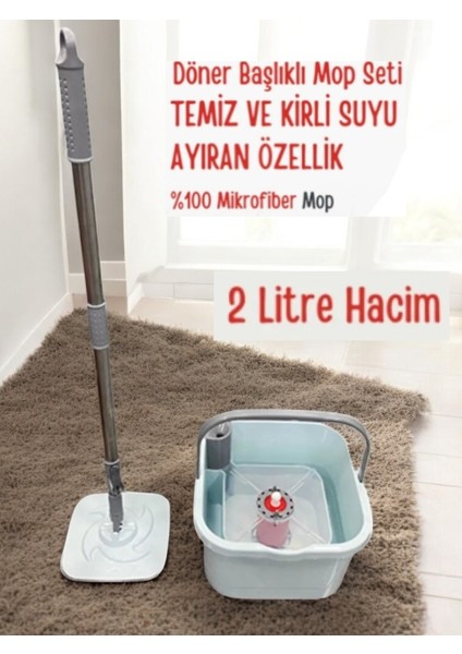 Yeni Nesil Temiz & Kirli Suyu Ayırma Özellikli, Döner Başlıklı Otomatik Mop Temizlik Seti
