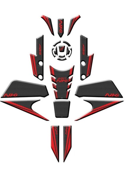 Gogo Cf Moto Nk 450 Full Tank Pad Set 004 Karbon/kırmızı