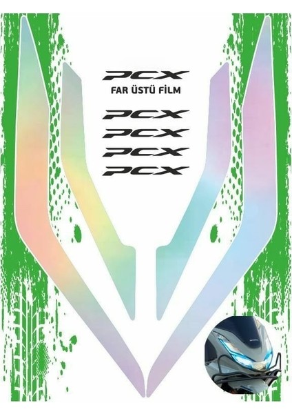 Gogo Far Üstü Film Hologramlı 005 - Honda Pcx (2020-2024)