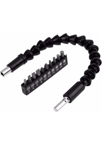 Matkap Ucu - Bükülebilir Oynar Vidalama Bits Uzatma Aparatı 30 cm - Komple Set