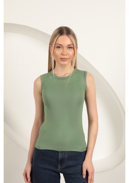 Çilek Viskon Kumaş Basic Bluz-Haki fırsatları