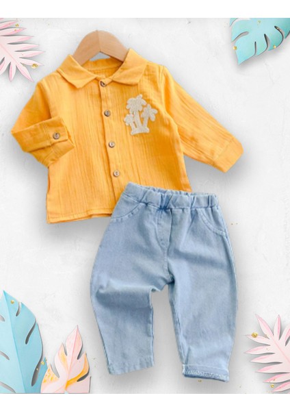 Erkek Bebek Çocuk Bayram ve Özel Günler Için Muslin Gömlel Pantolon 2li Alt Üst Takım fiyatları