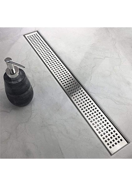 Paslanmaz Duş Kanalı Plastik Gövde 304 Paslanmaz Izgara Kare Delme 50 cm Yer Süzgeci fırsatları