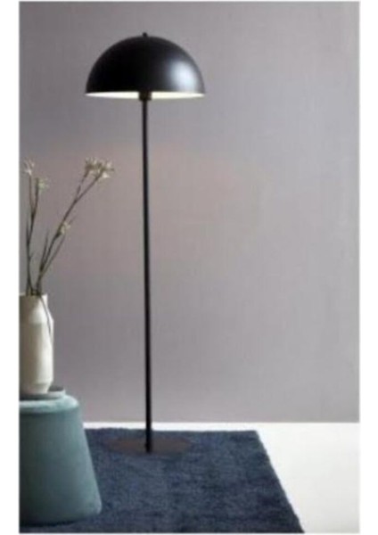 S Retro Rustik Mat Siyah Lambader Köşe Lambası Metal Lambader En 40 cm