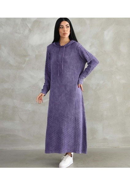 Etnik Bohem ve Otantik Tarz Antik Yıkama Standart Beden % Yüz Pamuk Kapşonlu Triko Elbise fiyatları