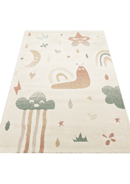 Pcl 06 Cream Multy - Pıccolo - Pastel Renkli Hav ve Toz Vermeyen Çocuk Halısı