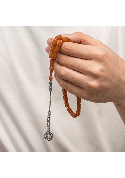 Gümüş Kazaz Püsküllü Sıkma Kehribar Tesbih fırsatları