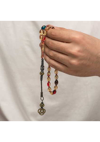 Gümüş Kazaz Püsküllü Sıkma Kehribar Tesbih fiyatları