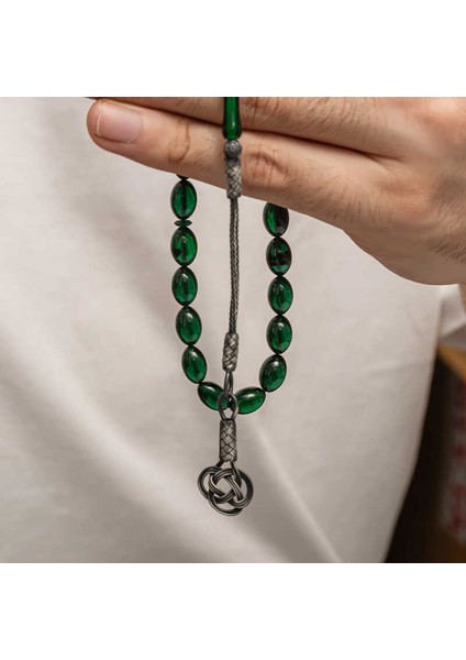 Gümüş Kazaz Püsküllü Sıkma Kehribar Tesbih fiyatları