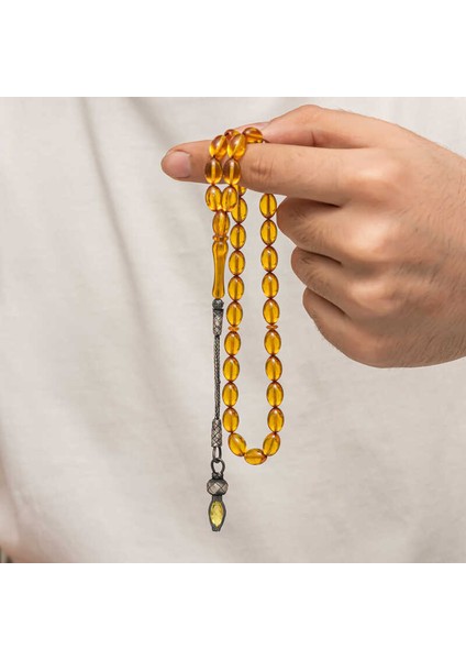 Gümüş 1000 Ayar Kazaz Püsküllü Sıkma Kehribar Tesbih modelleri