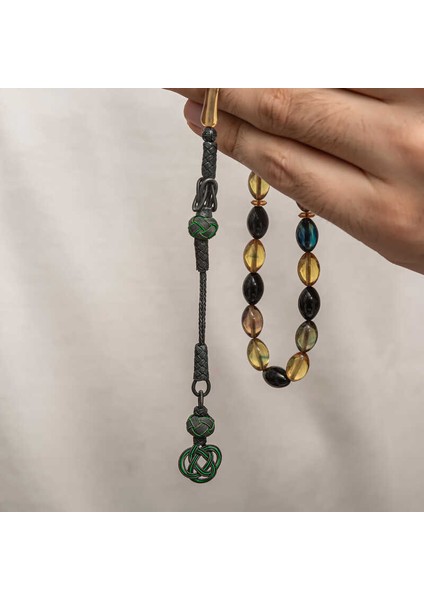 Gümüş Kazaz Püsküllü Sıkma Kehribar Tesbih modelleri