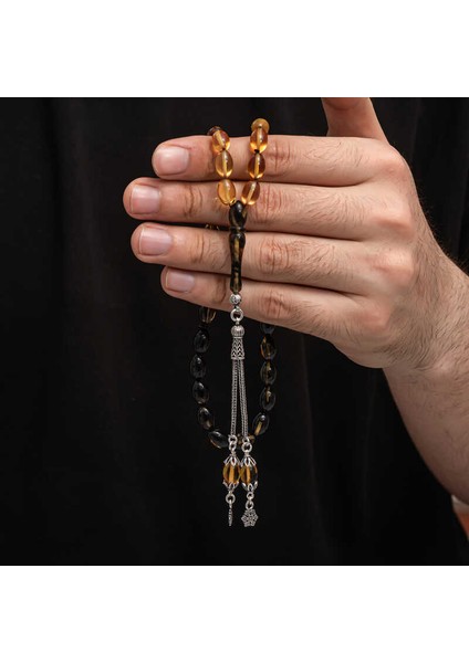 Gümüş Püskül Sıkma Kehribar Tesbih fiyatları