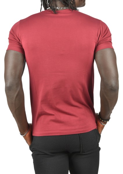 Sıfır Yakalı Likralı Dar Kesim Basic Tişört 1801131 indirimleri