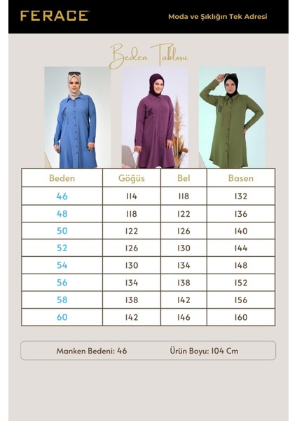 Buyuk Beden Tunik Tesettur Kadin Ayrobin Kumas