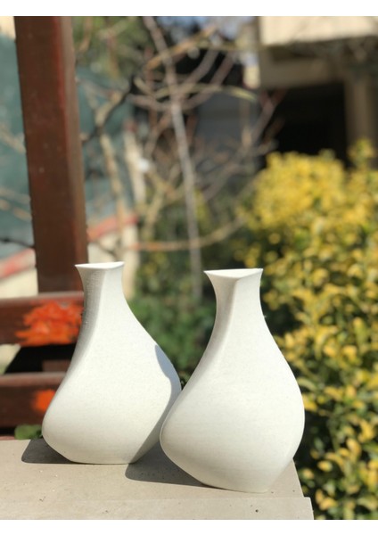3D Yazıcı ile Üretilmiş Mermer Desenli Estetik Vazo (Boyut: 13X13X20 Cm)