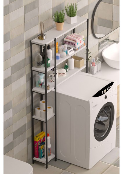 Çamaşır Makinesi Üstü Düzenleyici Bol Raflı Cok Amaçlı Banyo Rafı Çamaşır Makinası Dolabı modelleri