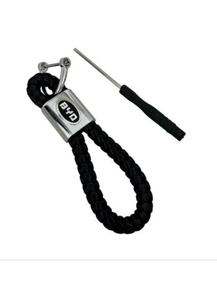 Byd Ile Uyumlu Deri Örgülü Siyah Anahtarlık Aksesuar Byd Han Seul