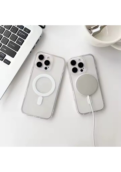 Apple iPhone 14 Pro Max Uyumlu Magsafe Şeffaf Darbe Emici Kılıf