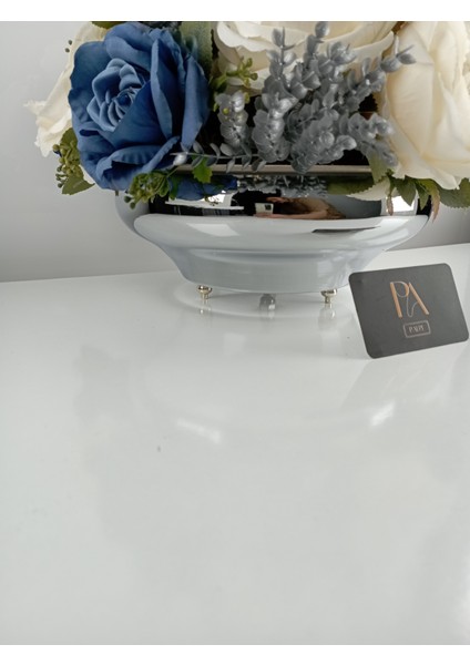 Metal Saksıda Yapay Lüx Tanzim Kız Isteme Çiçeği Nişan Sevgili Söz Aranjmanı Sehpa Masa Çiçeği Dekor fiyatları