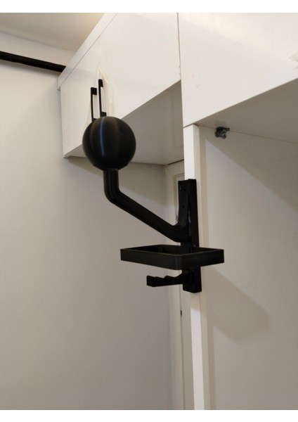 3D Yazıcı ile Üretilmiş Siyah Motorcular Için Kask, Telefon, Cüzdan ve Mont Asılabilir 3’lü Askılık