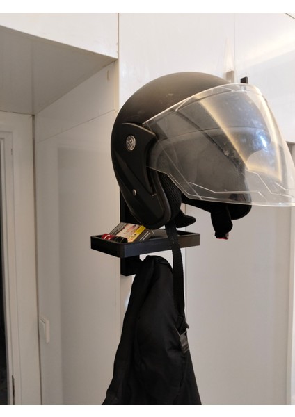 3D Yazıcı ile Üretilmiş Siyah Motorcular Için Kask, Telefon, Cüzdan ve Mont Asılabilir 3’lü Askılık fiyatları
