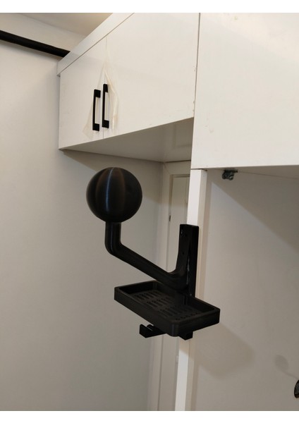 3D Yazıcı ile Üretilmiş Siyah Motorcular Için Kask, Telefon, Cüzdan ve Mont Asılabilir 3’lü Askılık modelleri