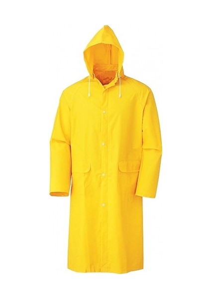 Kapşonlu Cepli Lüx Yağmurluk Sarı - Standart Beden 2xl
