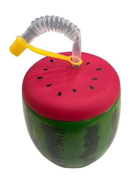 Karpuz Tasarımlı Pipetli Suluk 900 ml