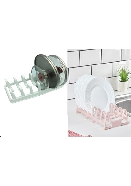 2li Set Tencere Kapağı Organizeri ve Pratik Tabaklık modelleri