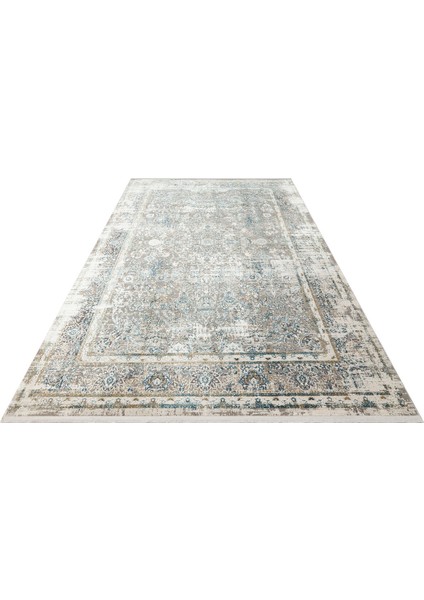 FS 29 CREAM BLUE XW - FRESCO - Yüksek Alçak Dokulu Özel Işıltılı Yüksek Kaliteli Sık Dokuma Modern Salon Halısı