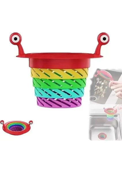 Mutfak - Banyo Lavabo Filtresi Süzgeci Gökkuşağı Kademeli Drenaj Deliği Atık Filtresi fiyatları