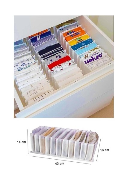 Akordiyon Çekmece Düzenleyici Organizer 11 Gözlü