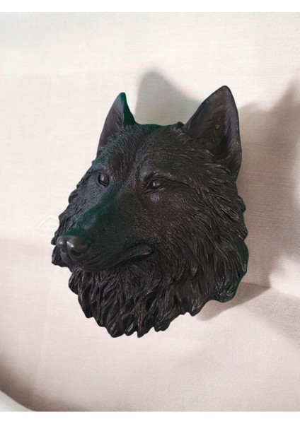 Siyah Kurt Başı Heykel / Kurt Kafası Heykel fırsatları