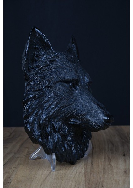 Siyah Kurt Başı Heykel / Kurt Kafası Heykel indirimleri
